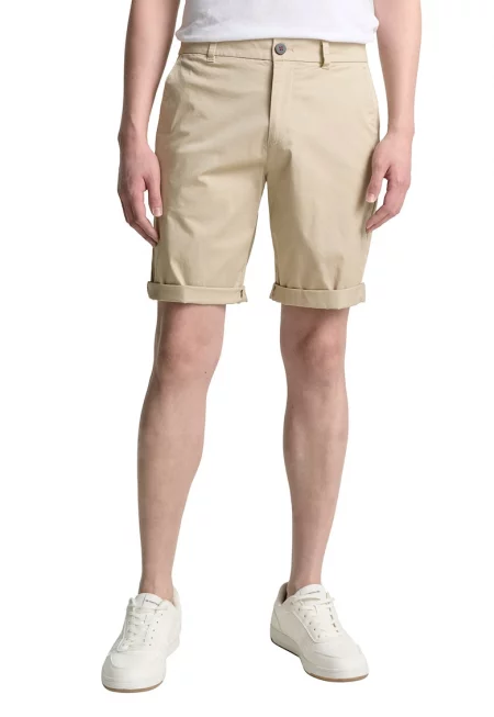 Къс панталон с памук - Светло бежово