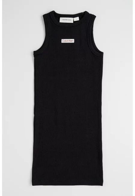 Къса рокля без ръкави - Черен