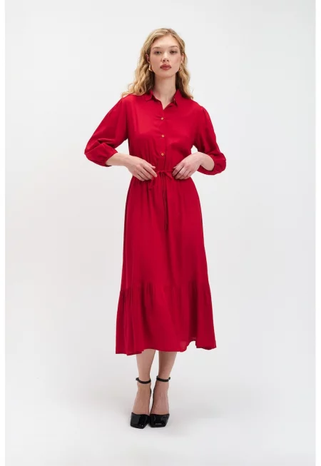 Къса рокля с бухнали ръкави