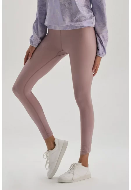 Клин над глезена с висока талия - Прашно розово