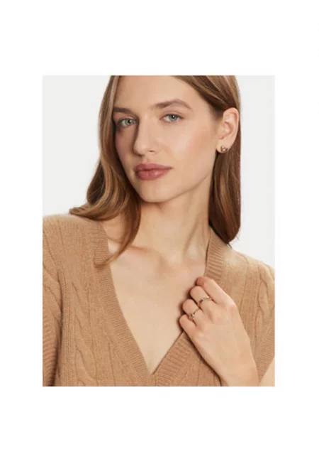 Комплект от 2 дамски пръстена  37460424 - синтетични - 7 EU - златисти