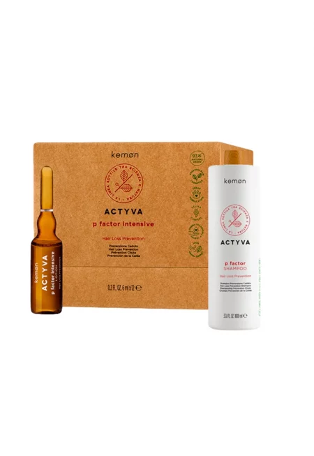 Комплект против косопад  Actyva P Factor - Шампоан 1000 мл - Лосион 12 х 6 мл