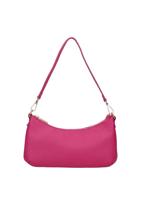 Кожена чанта - Фуксия