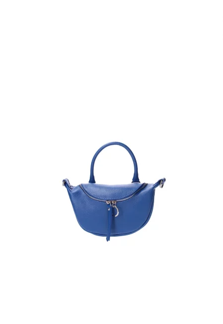 Кожена чанта през рамо - Кралско Синьо