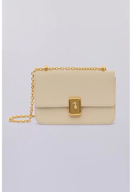 Кожена чанта с презрамка с верижка