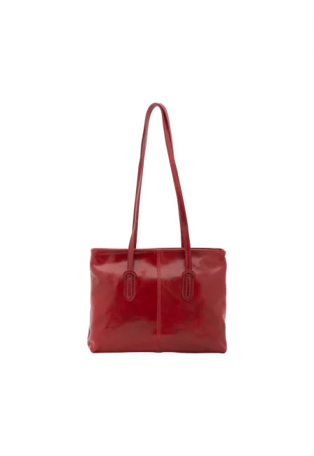 Кожена чанта за рамо - Червен