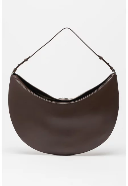 Кожена хобо чанта The Sac Ovalo - Тъмнокафяв