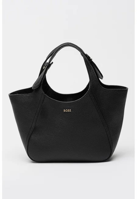 КОжена шопинг чанта Lenah - Черен