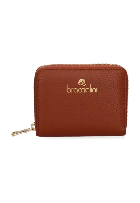 Кожено портмоне с лого - Кафяв