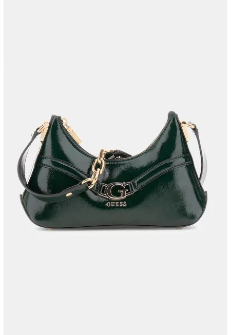 Лачена чанта през рамо - Бледозелен