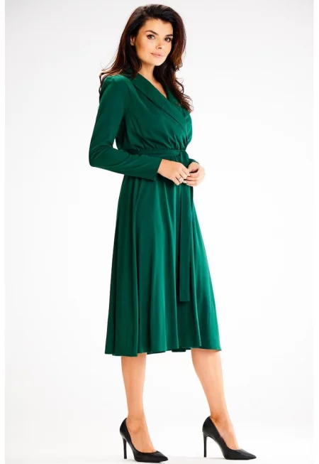 Миди рокля с дълъг ръкав - ежедневна A604