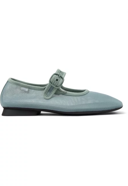 Мрежести пантофки Casi Myra с квадратен връх - Зелен