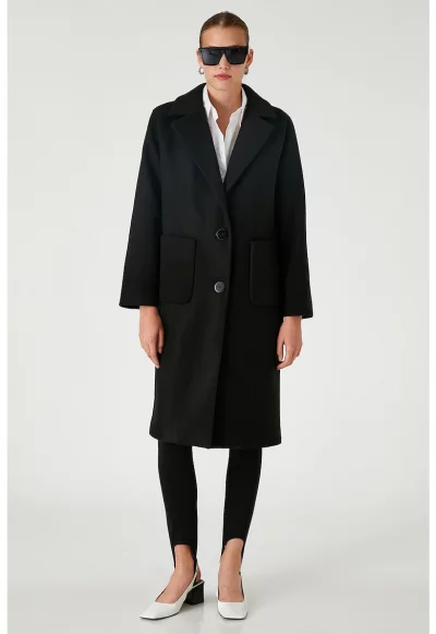 Палто с двойни ревери и джобове