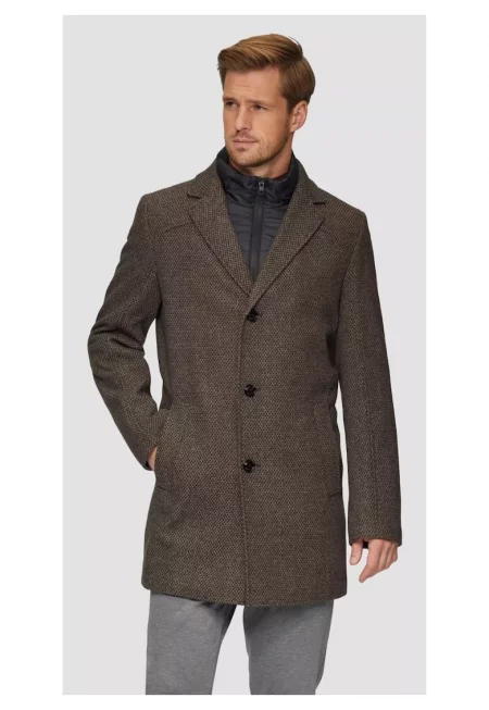 Palton din amestec de lana - cu dubla inchidere