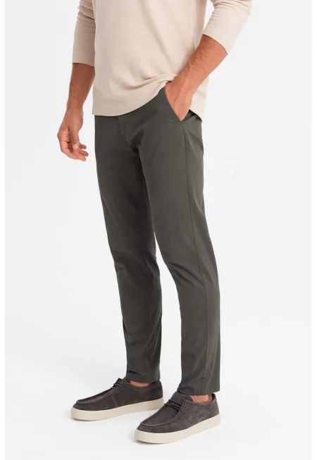 Панталон чино със средна талия - Каки