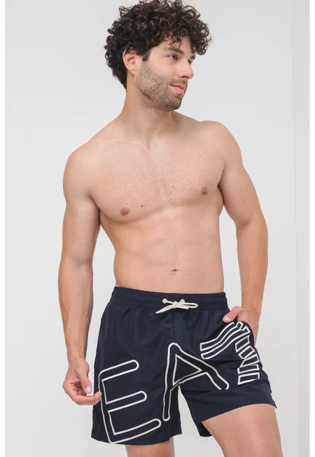 Плувни шорти с лого - Тъмносин