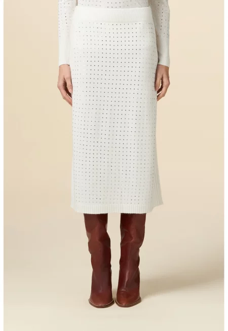 Права плетена пола - Бял