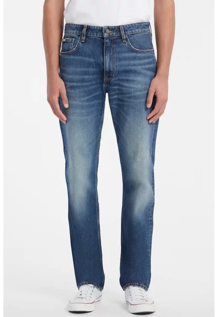 Прави дънки G16 със средновисока талия - Тъмносин