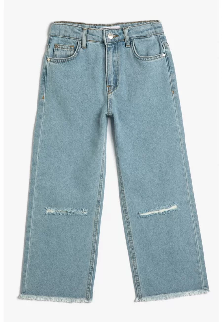 Прави дънки с протрити зони