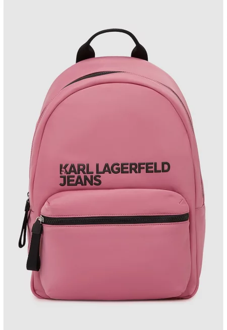 Раница с лого и външен джоб - Пастелнорозов