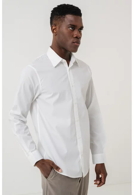 Риза с лиосел - Бял