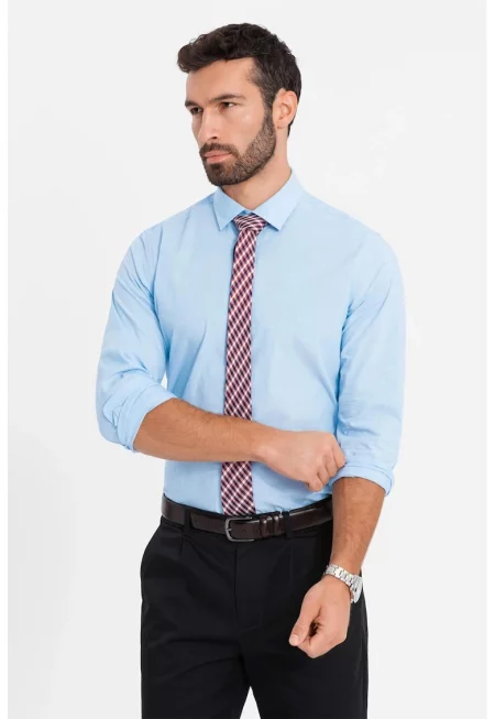 Риза със стандартна кройка и остра яка