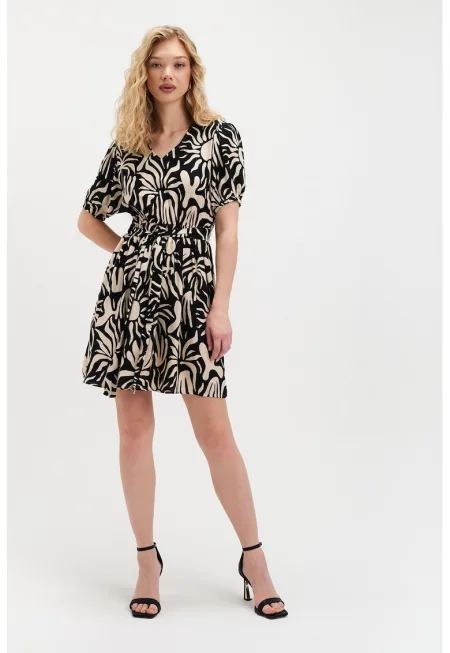 Рокля с принт и шпиц