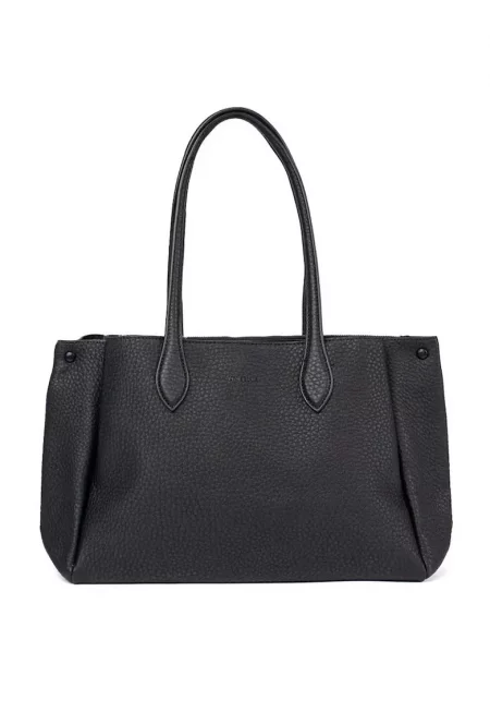 Розова чанта тип shopper от еко кожа -  две отделения - вътрешни детайли - 30x45см