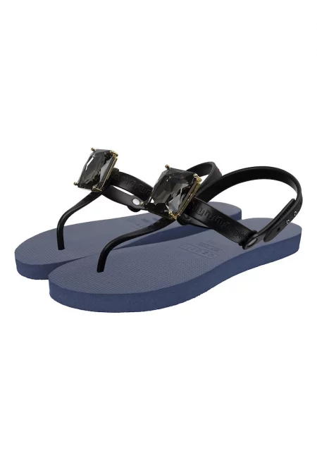 Сандали с разделител за палеца и декоративни камъни