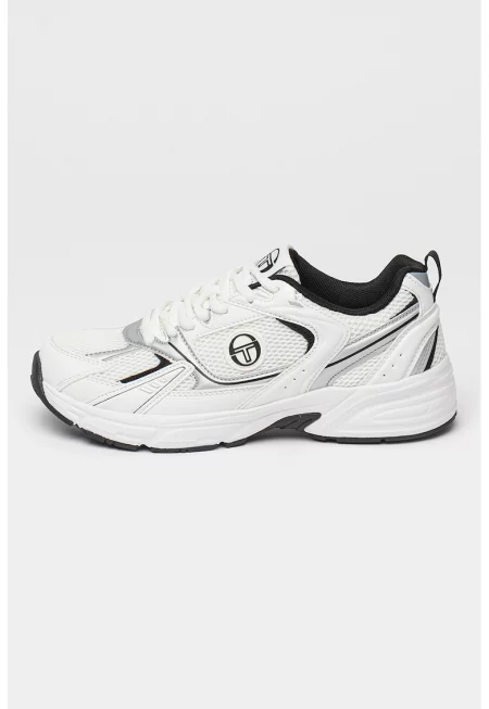 Синтетични спортни обувки с мрежа - Бял/Сребрист