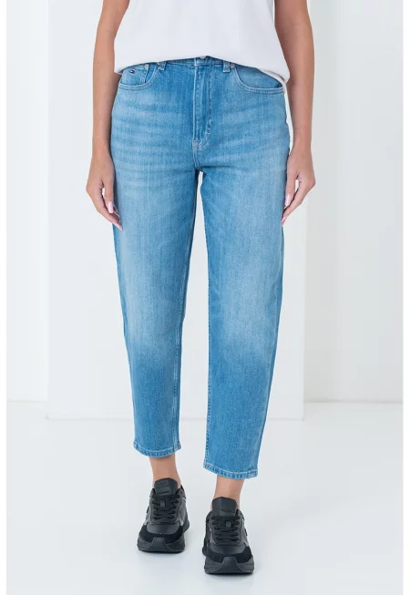 Скъсени дънки Mom - Светлосин