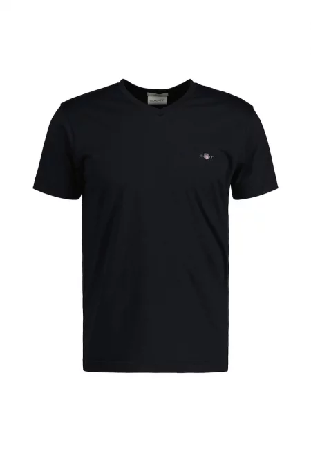 Слим тениска с шпиц - Черен