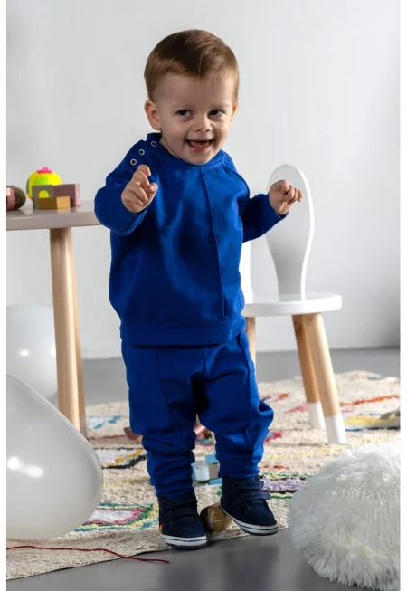 Спортен екип с овално деколте - 2 части - Кралско Синьо