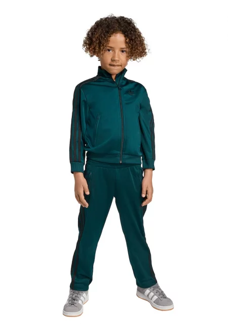 Спортен екип с цип и лого - Петролно синьо