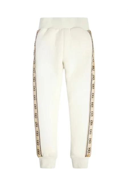 Спортен панталон с лого встрани - Бежов/Светло бежово