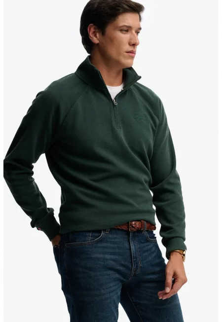 SUPERDRY - Свободен суитшърт с реглан ръкави - Тъмнозелен