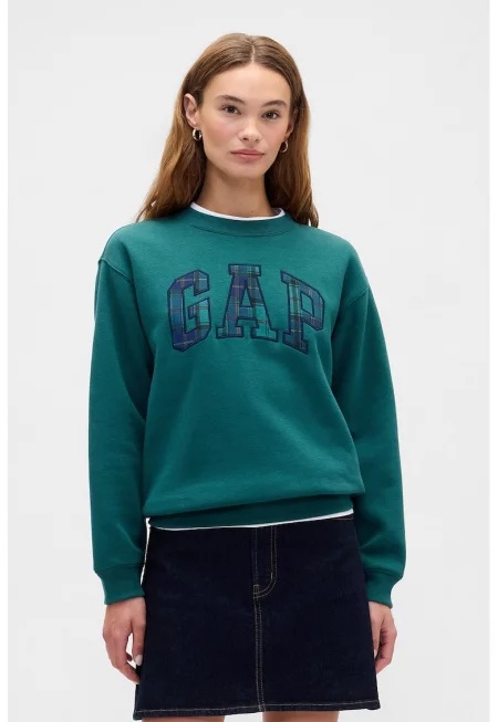 Свободен суитшърт с лого - Тъмнозелен