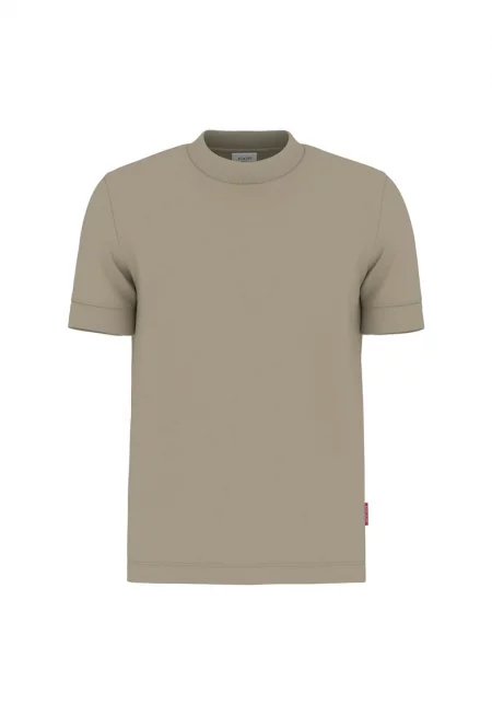 Тениска с овално деколте - Бежов