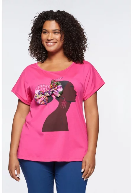 Тениска с овално деколте и принт