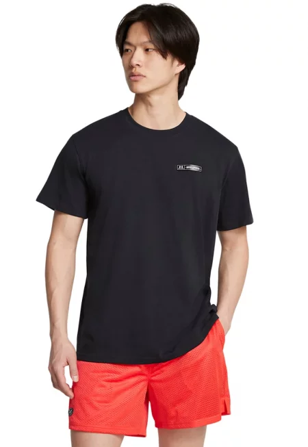 Тениска с овално деколте - Избеляло черно/Бял