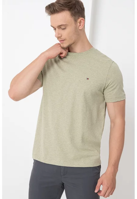 Тениска с памук с овално деколте