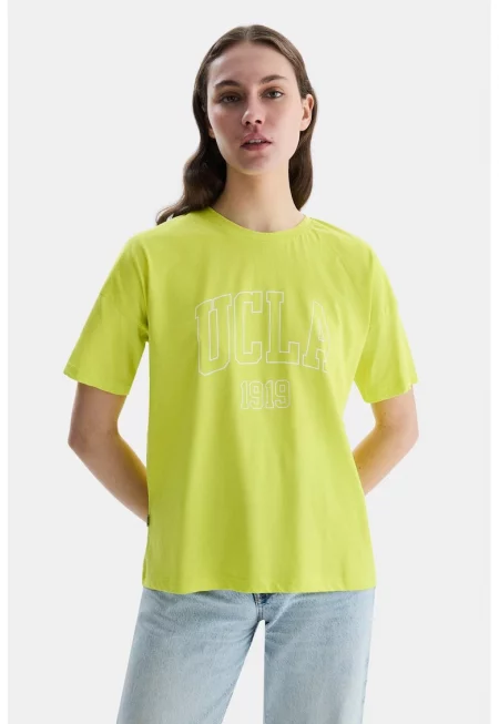 Тениска Sanchez с овално деколте - Лайм зелено