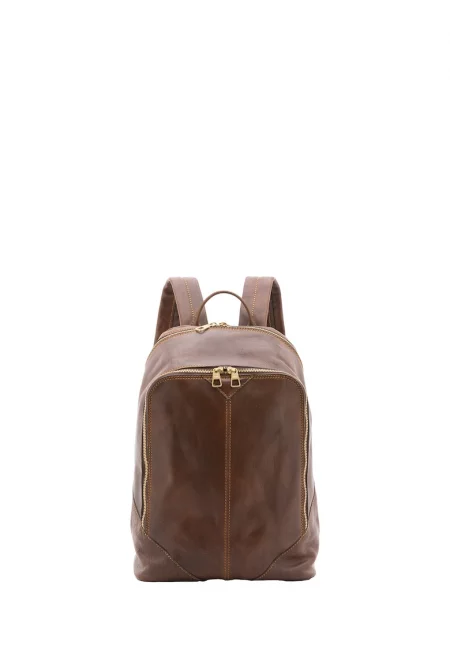 Унисекс кожена раница - Сиво-кафяв