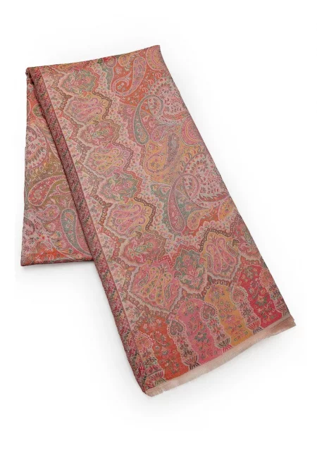 Вълнен шал с етно принт - Многоцветен