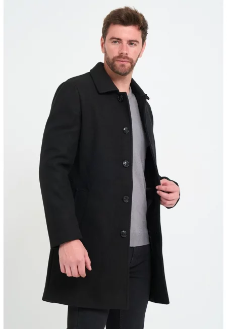 Ватирано яке с копчета - Черен