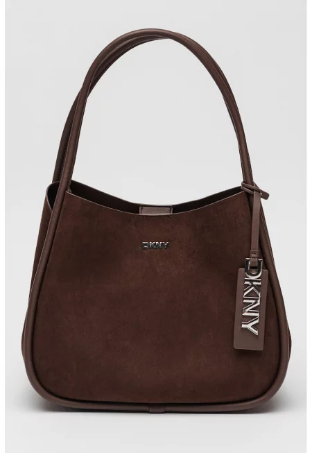 Велурена чанта с несесер