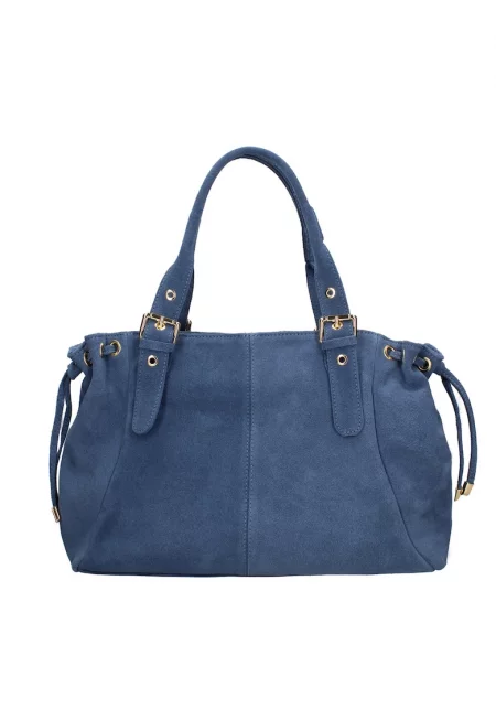 Велурена чанта за рамо с две отделения