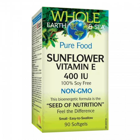 Vitamin E Whole Earth & Sea®/ Витамин Е (oт слънчоглед) 400 IU x 90 софтгел капсули