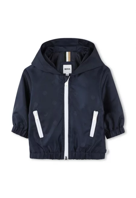 Яке с качулка и лого - Тъмносин