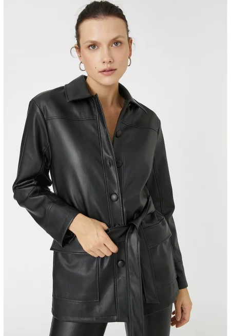 Яке тип риза от еко кожа с колан